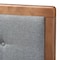 Baxton Studio Ines Dark Grey Upholstered Walnut Finished King Size Platform Bed 156-9409-9433 - alternate 7